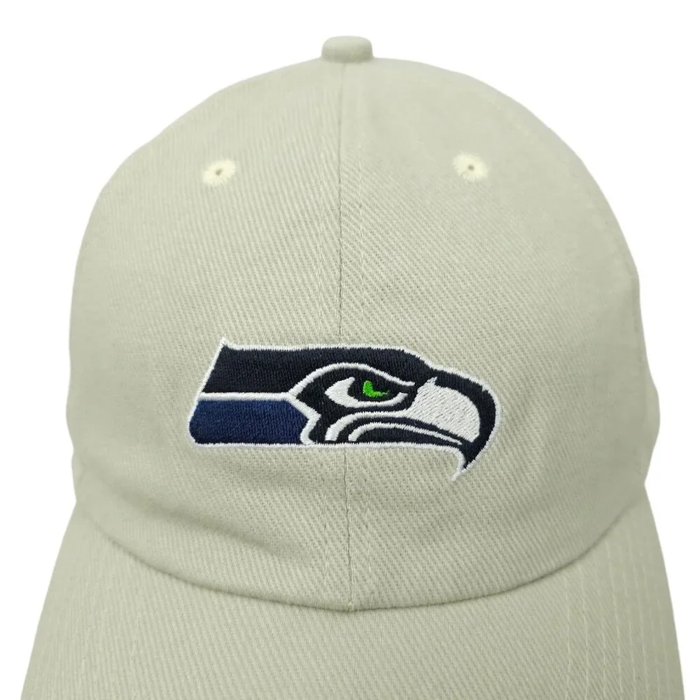NFL Seattle Seahawks Football Adjustable Size Strapback Cap Baseball Hat Khaki